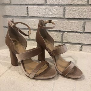 Vince Camuto blush suede block heel